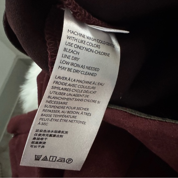 Anthropologie Faux Suede Leggings in Burgundy - Picture 6 of 6